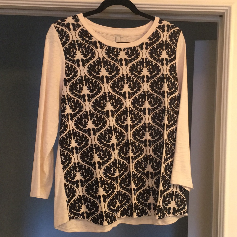 J. Crew Embroidered long-sleeve tee